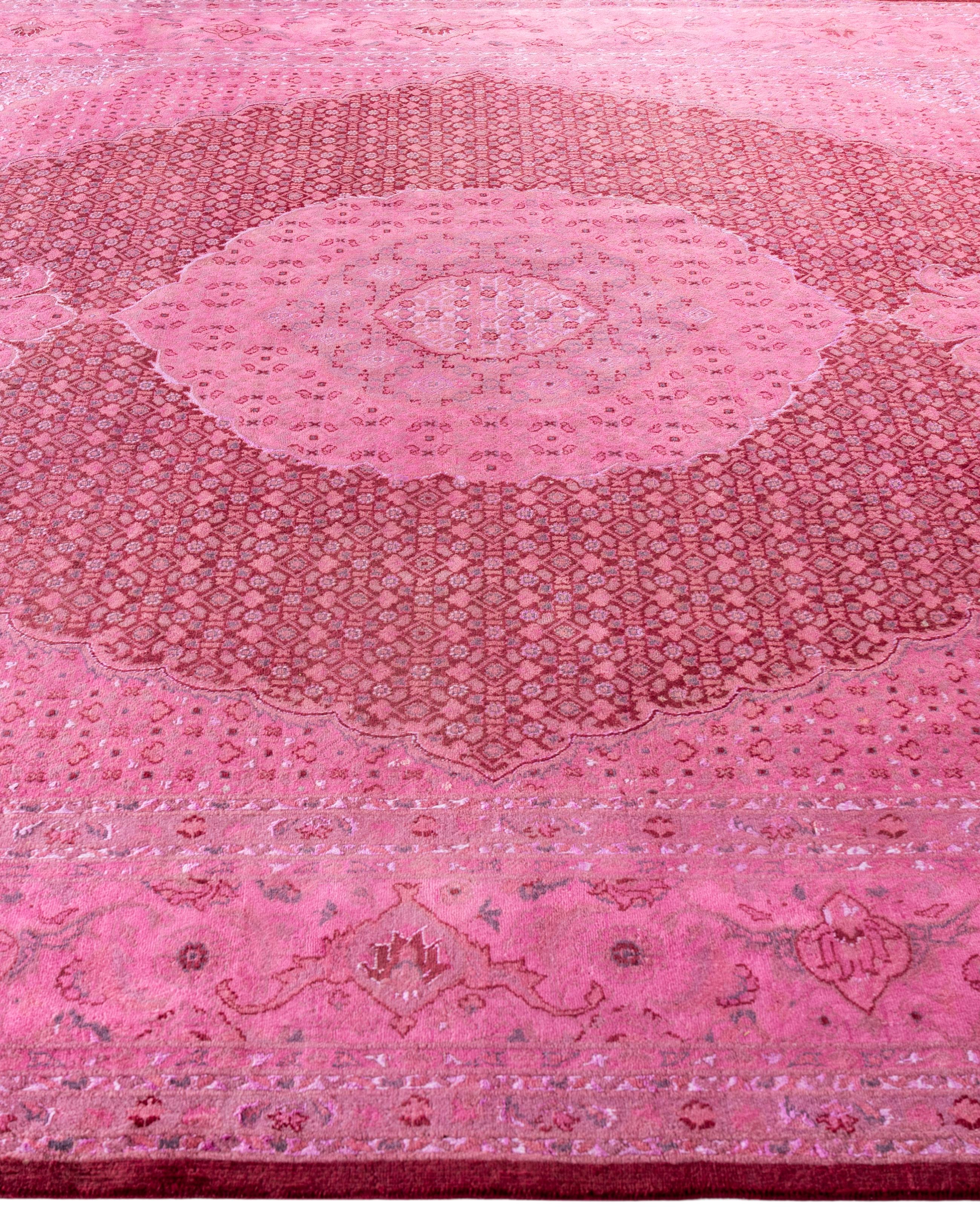 Alfombra de lana Overdyed Única Rosa 8' 1