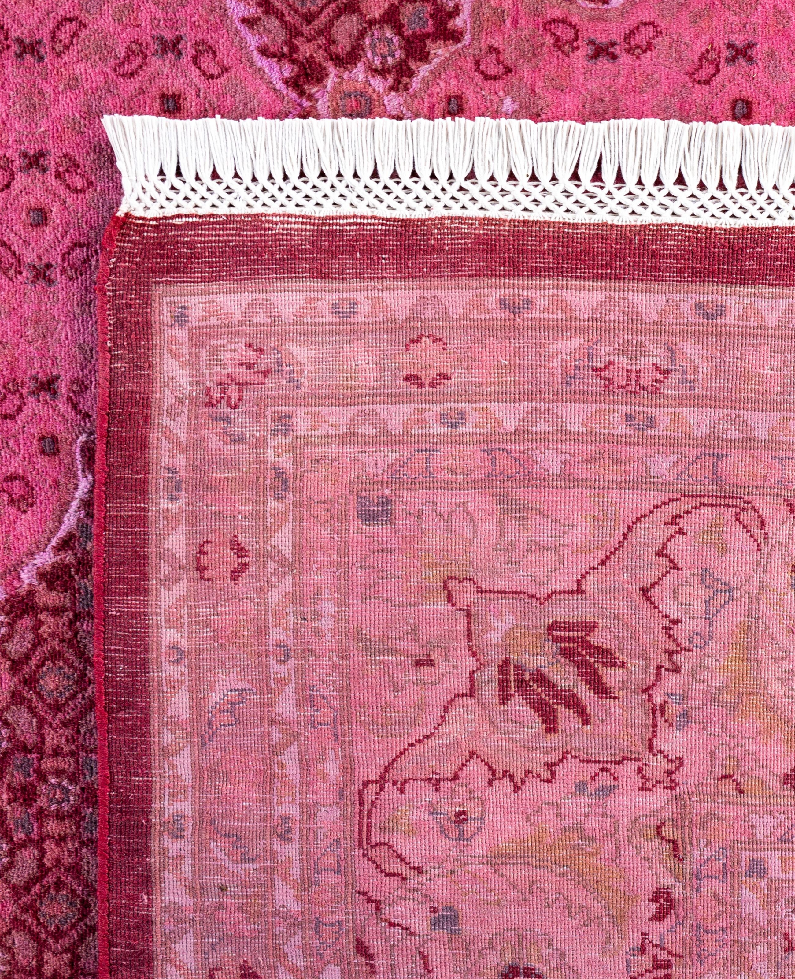 Alfombra de lana Overdyed Única Rosa 8' 1