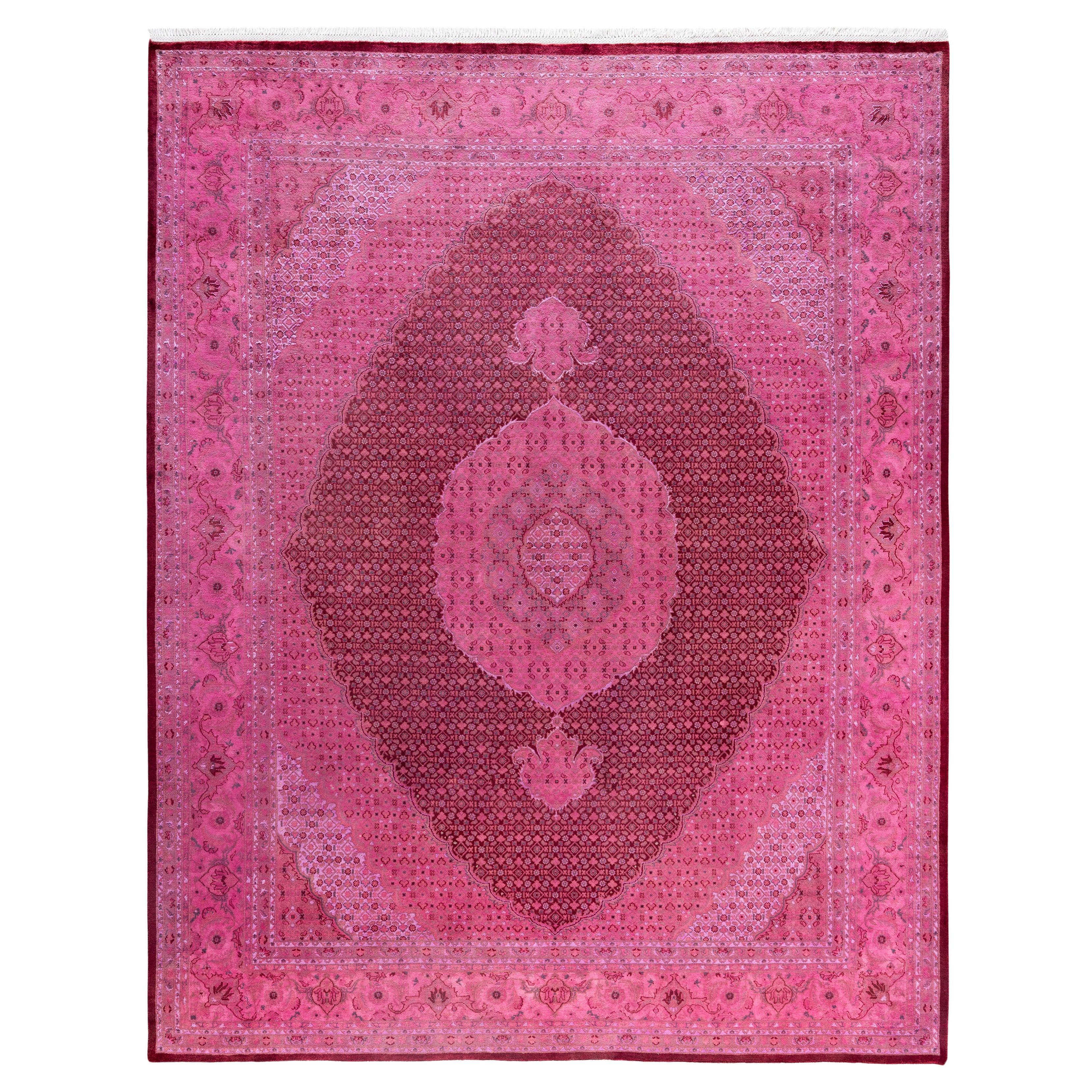 Alfombra de lana Overdyed Única Rosa 8' 1" x 10' 5"