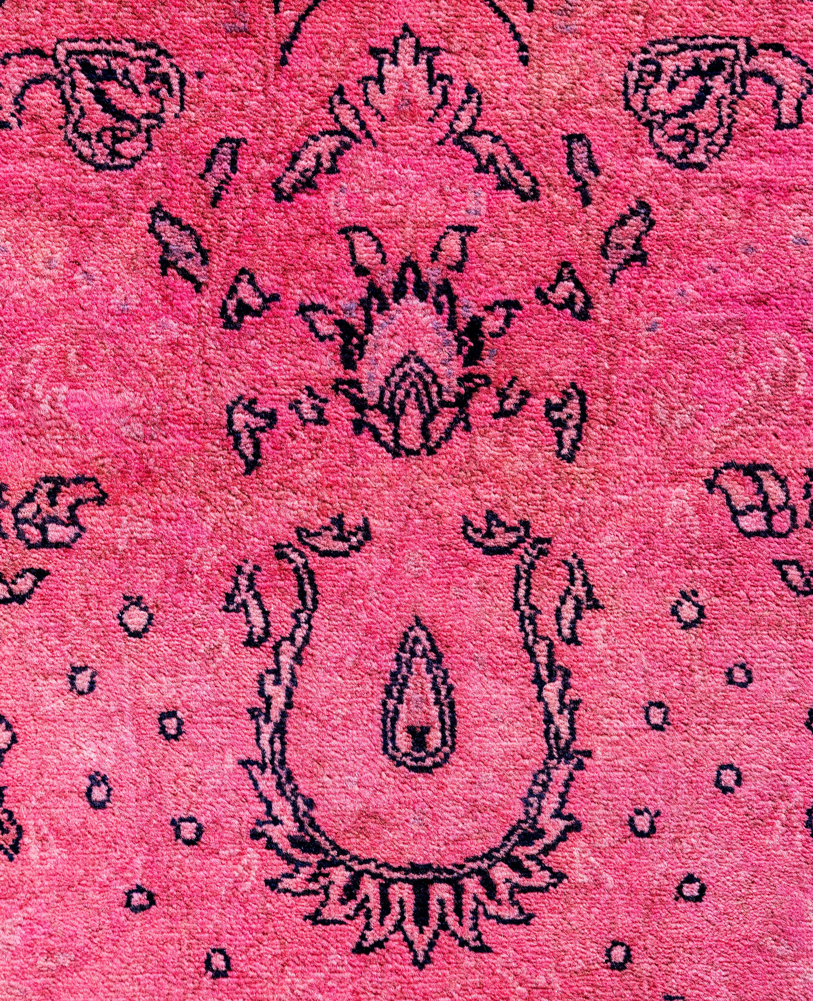 Overdyed Einzigartige Wolle Rosa Bereich Teppich 8' 1