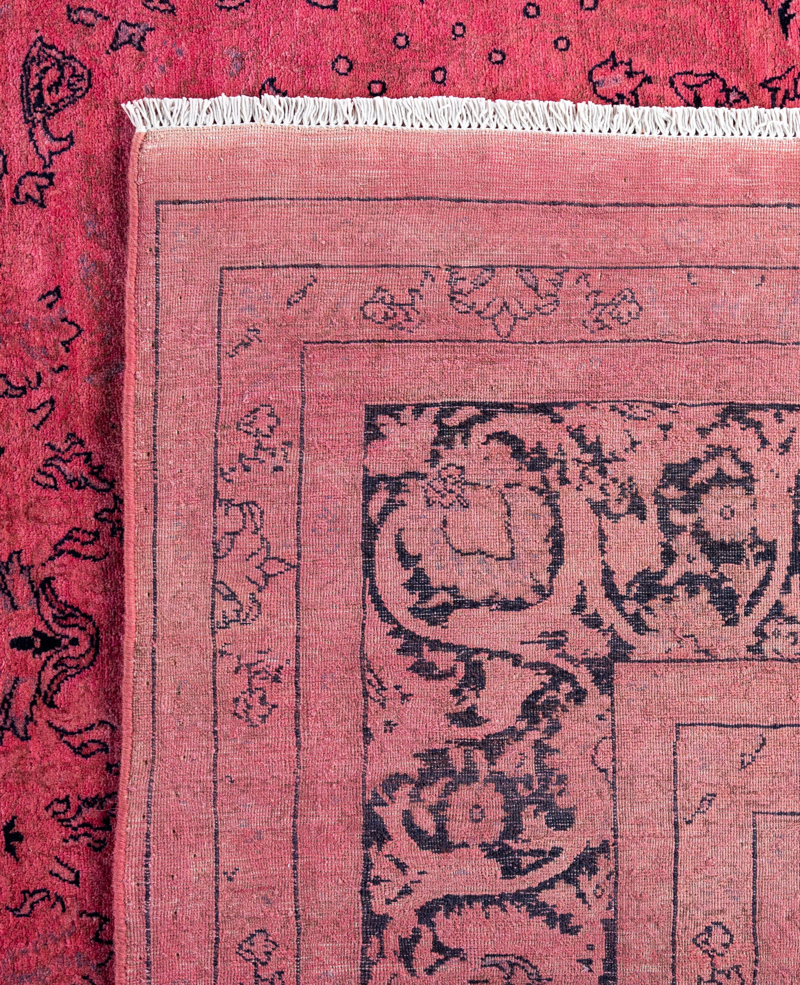 Overdyed Einzigartige Wolle Rosa Bereich Teppich 8' 1