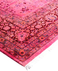 Overdyed One-of-a-Kind Wool Pink Area Rug 8' 1" x 15' 8"