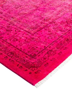 Overdyed Einzigartige Wolle Rosa Bereich Teppich 8' 2" x 10' 4"