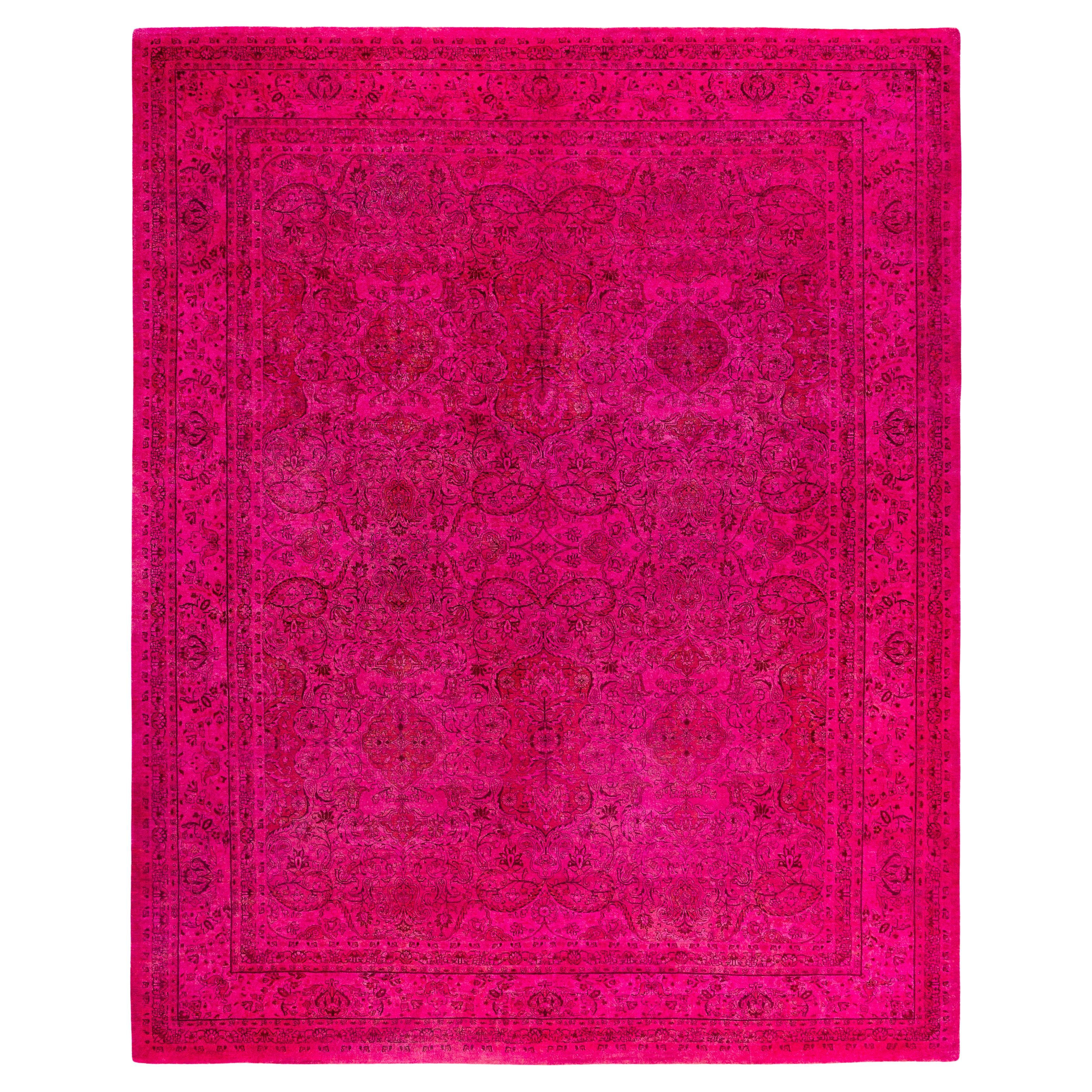 Alfombra de lana Overdyed Única Rosa 8' 2" x 10' 4"