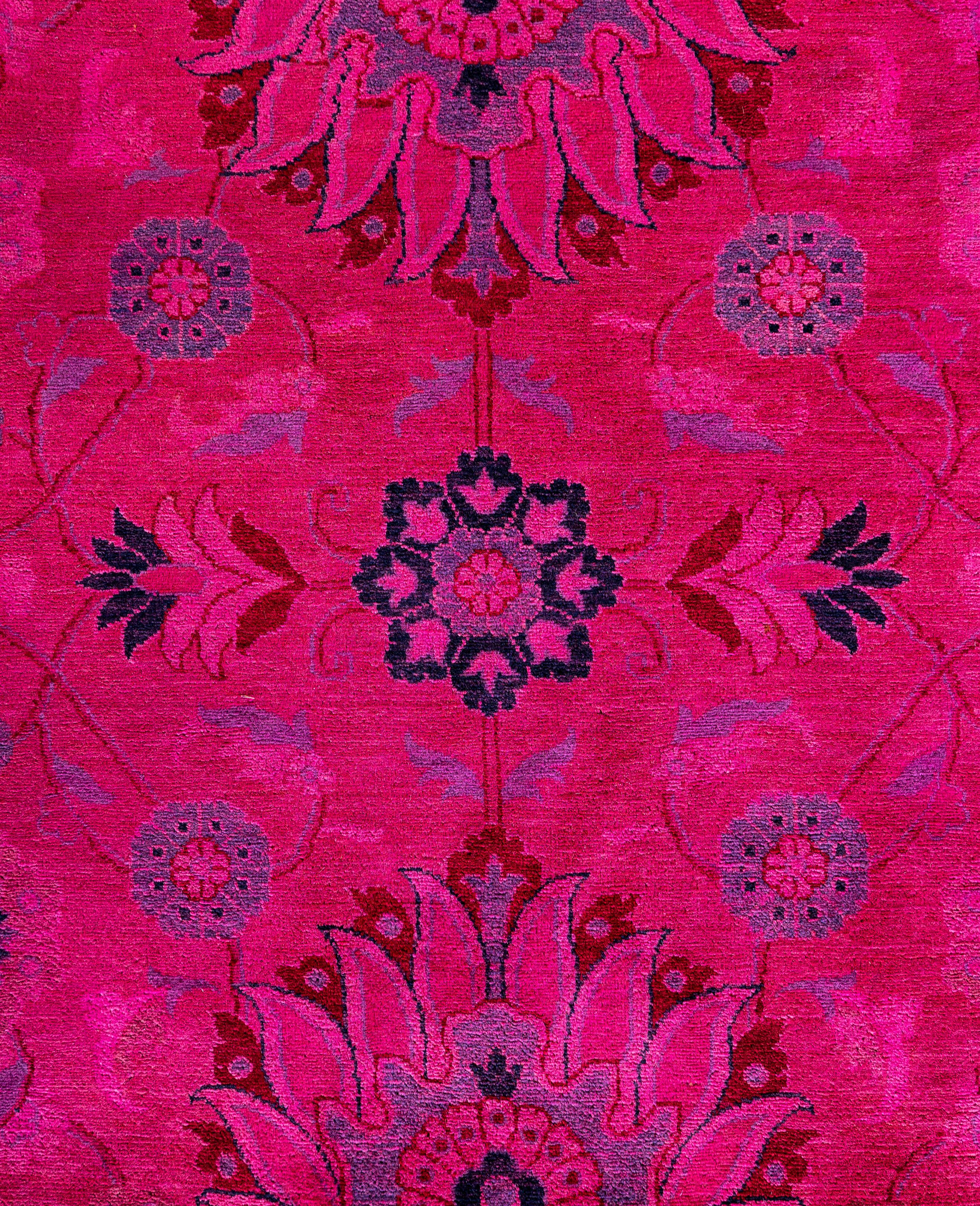 Alfombra de lana Overdyed Única Rosa 8' 3