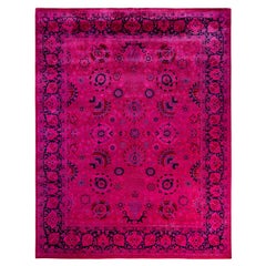 Alfombra de lana Overdyed Única Rosa 8' 3" x 10' 5"