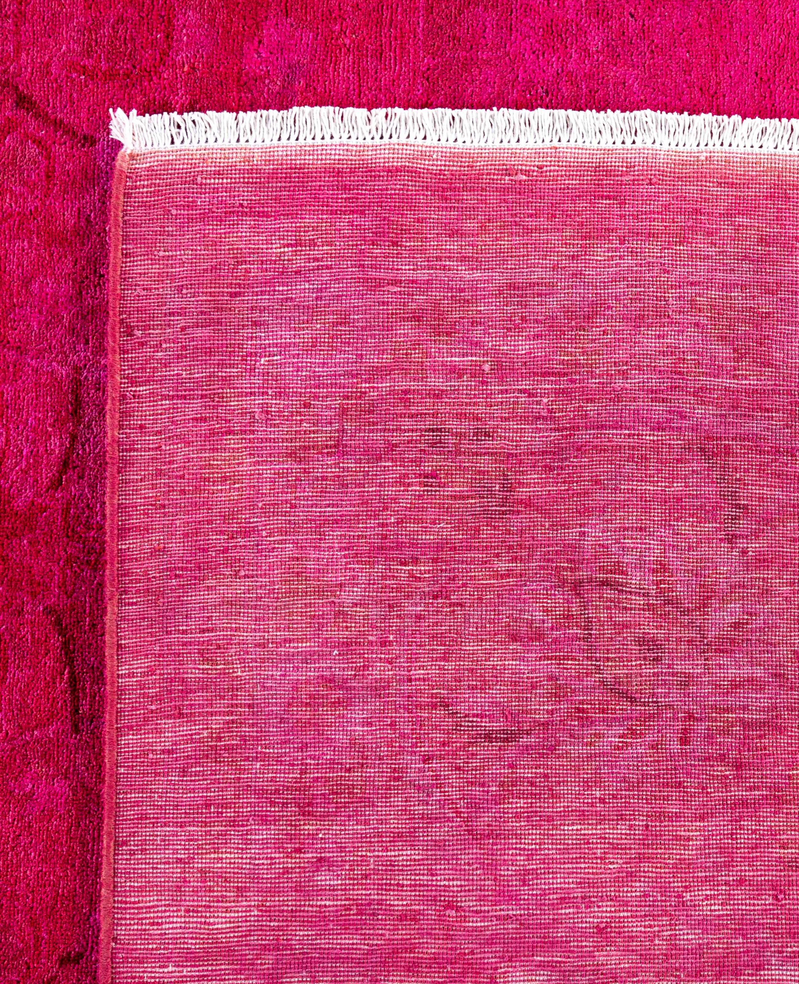 Tappeto Area Rosa in Lana Overdyed Unico nel suo genere 9' 1