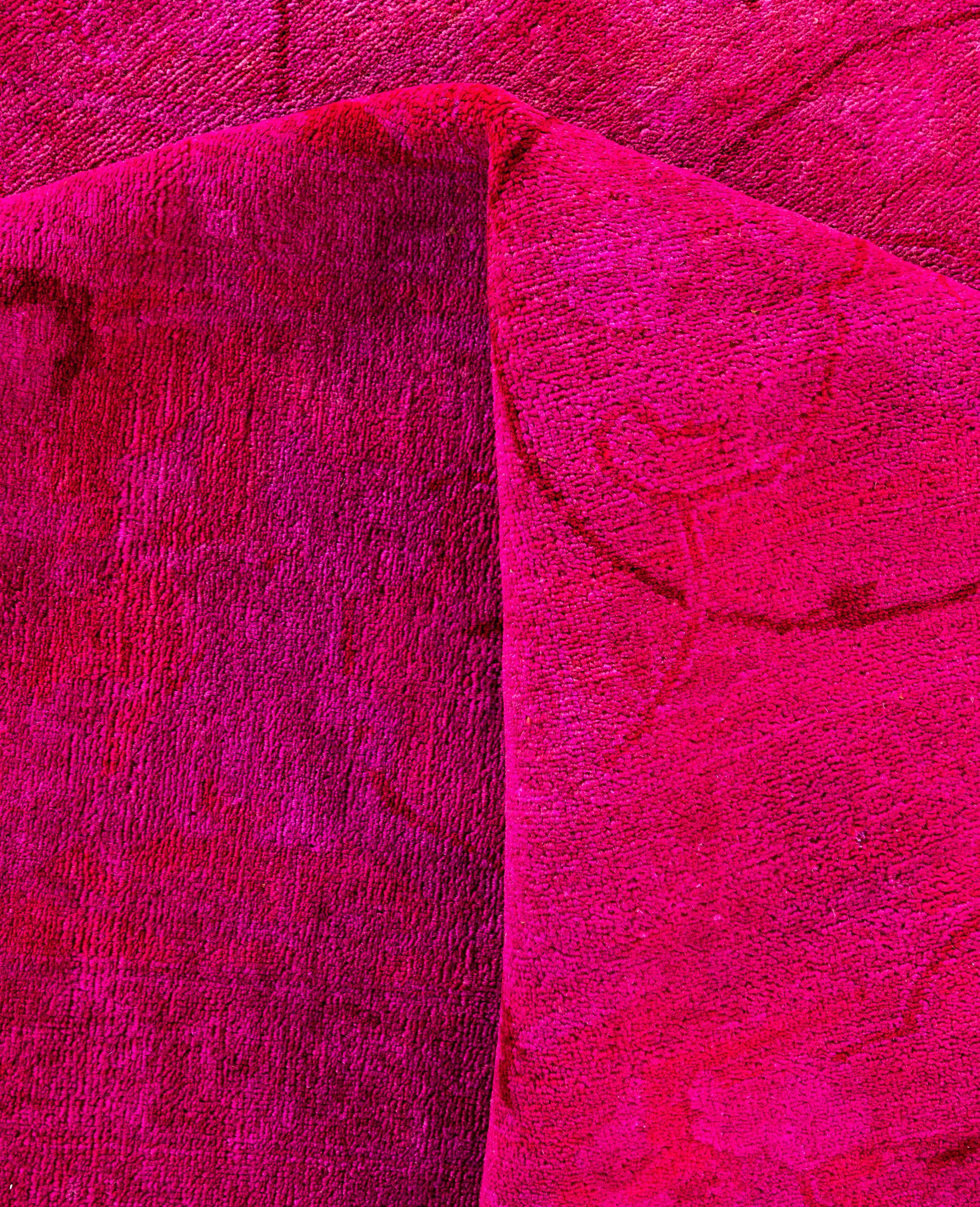 Tappeto Area Rosa in Lana Overdyed Unico nel suo genere 9' 1