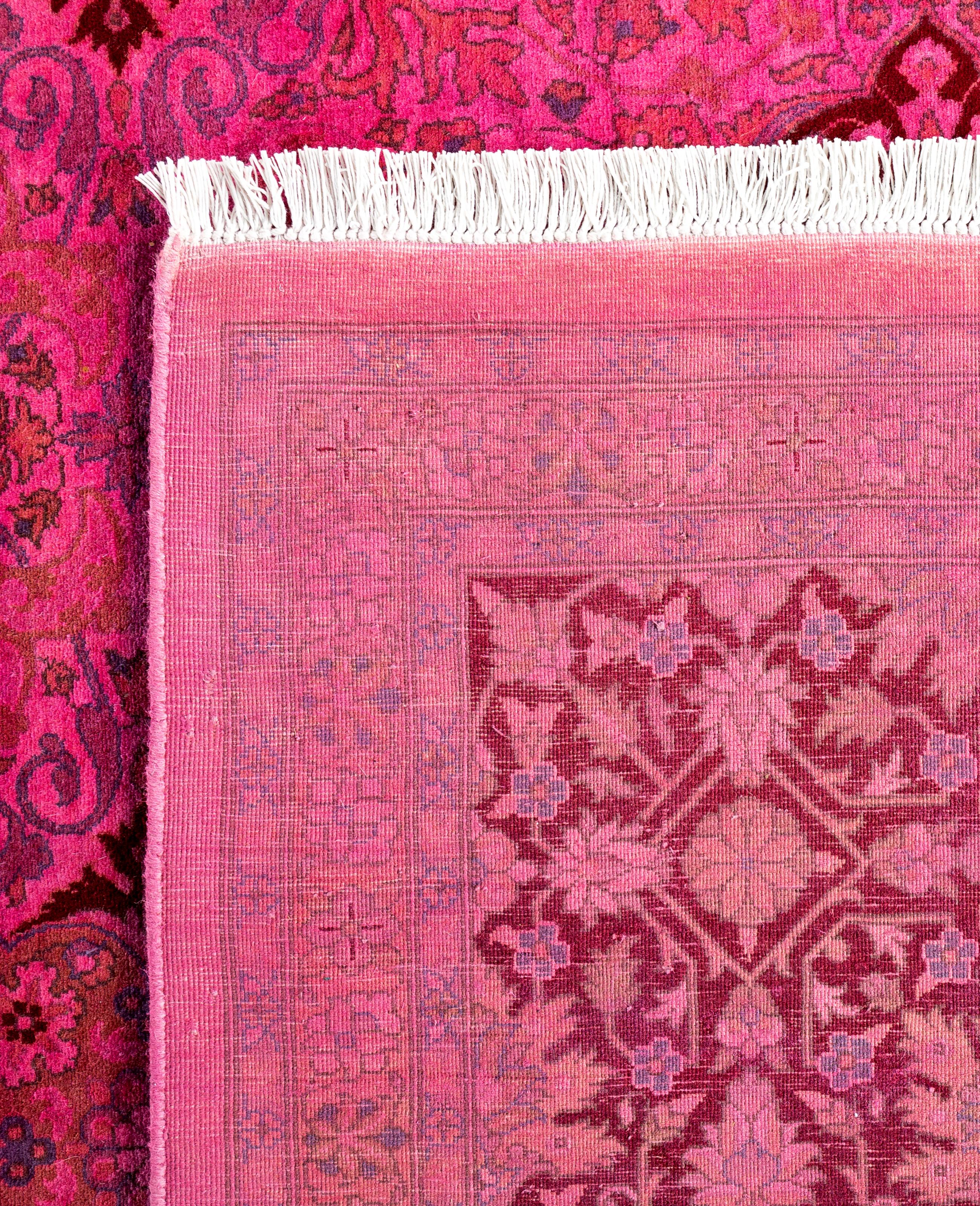 Tapis de sol en laine surteint et unique en son genre rose 9' 1