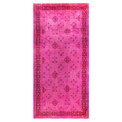 Tapis de sol en laine surteint et unique en son genre rose 9' 1" x 18' 10"