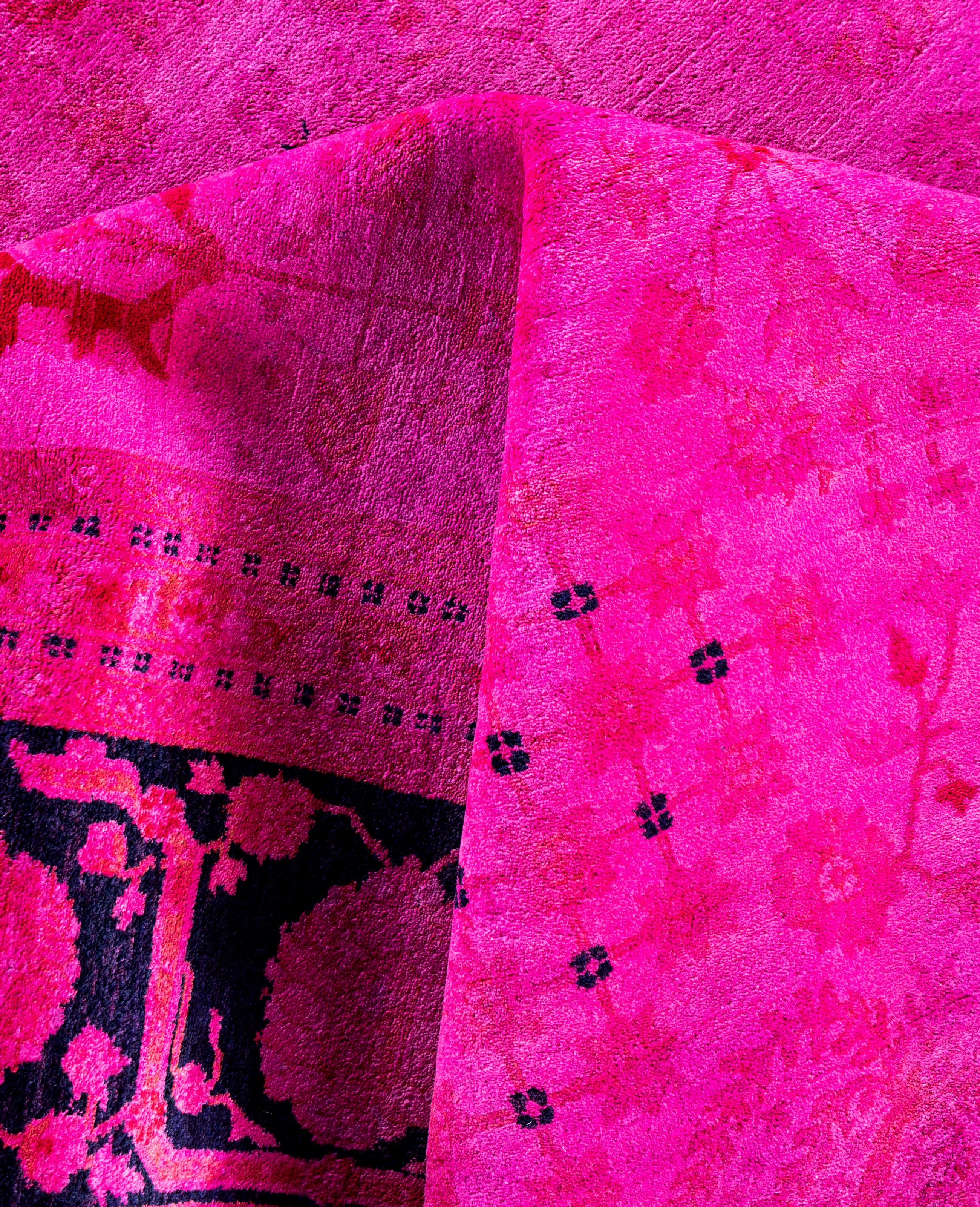 Overdyed One-of-a-Kind Wool Pink Area Rug 9' 2