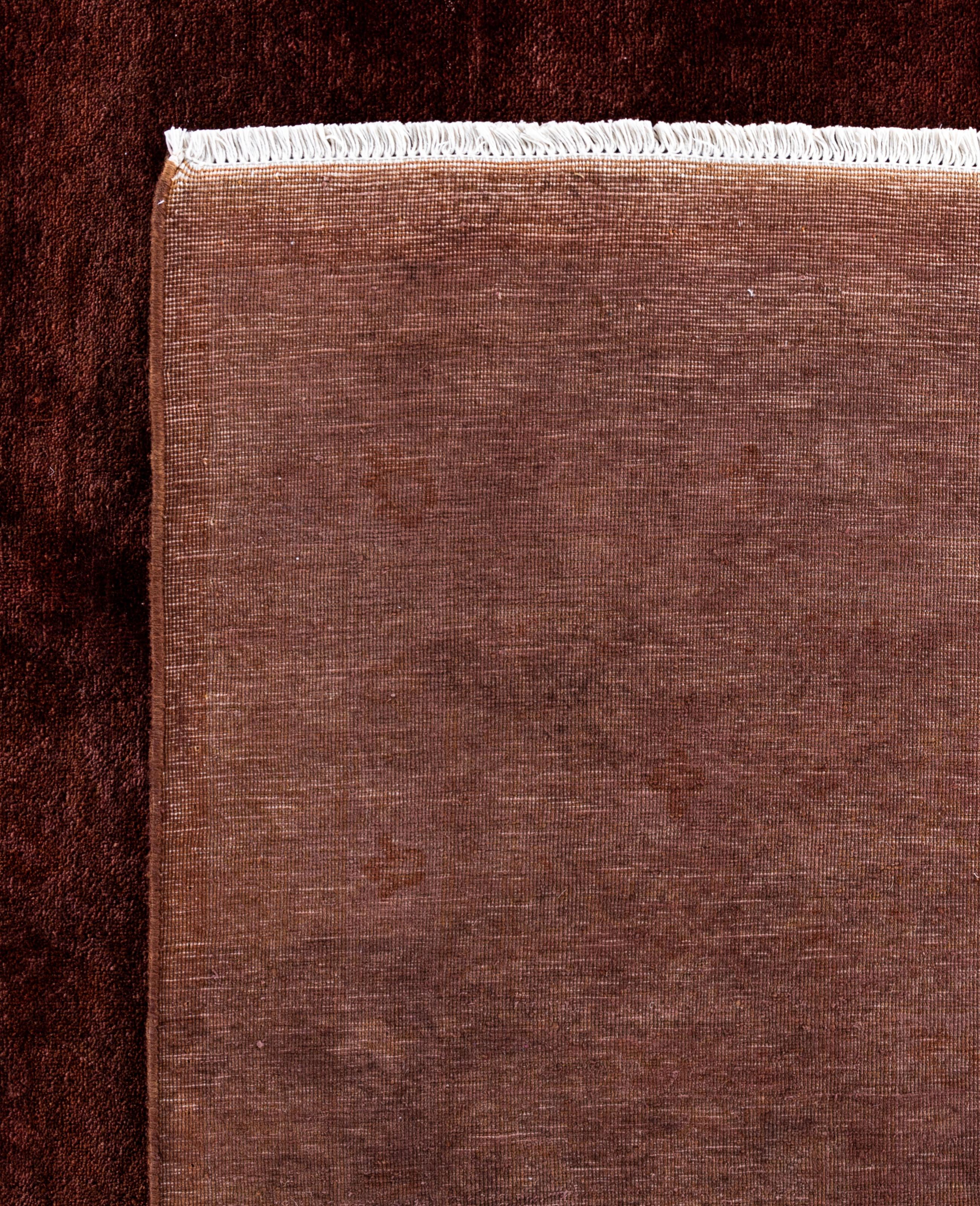Tapis de zone en laine surteint unique en son genre rose 9' 3