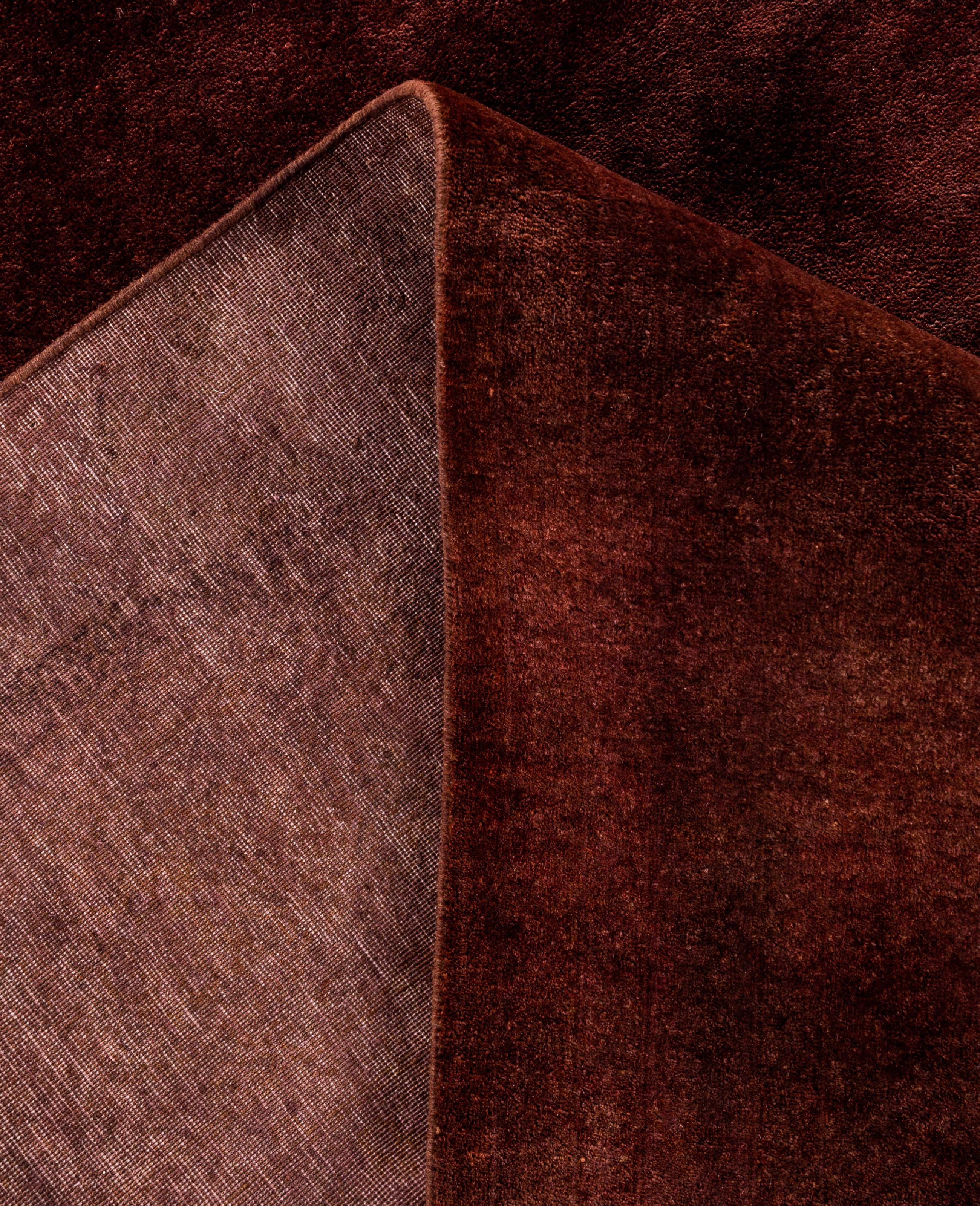 XXIe siècle et contemporain Tapis de zone en laine surteint unique en son genre rose 9' 3