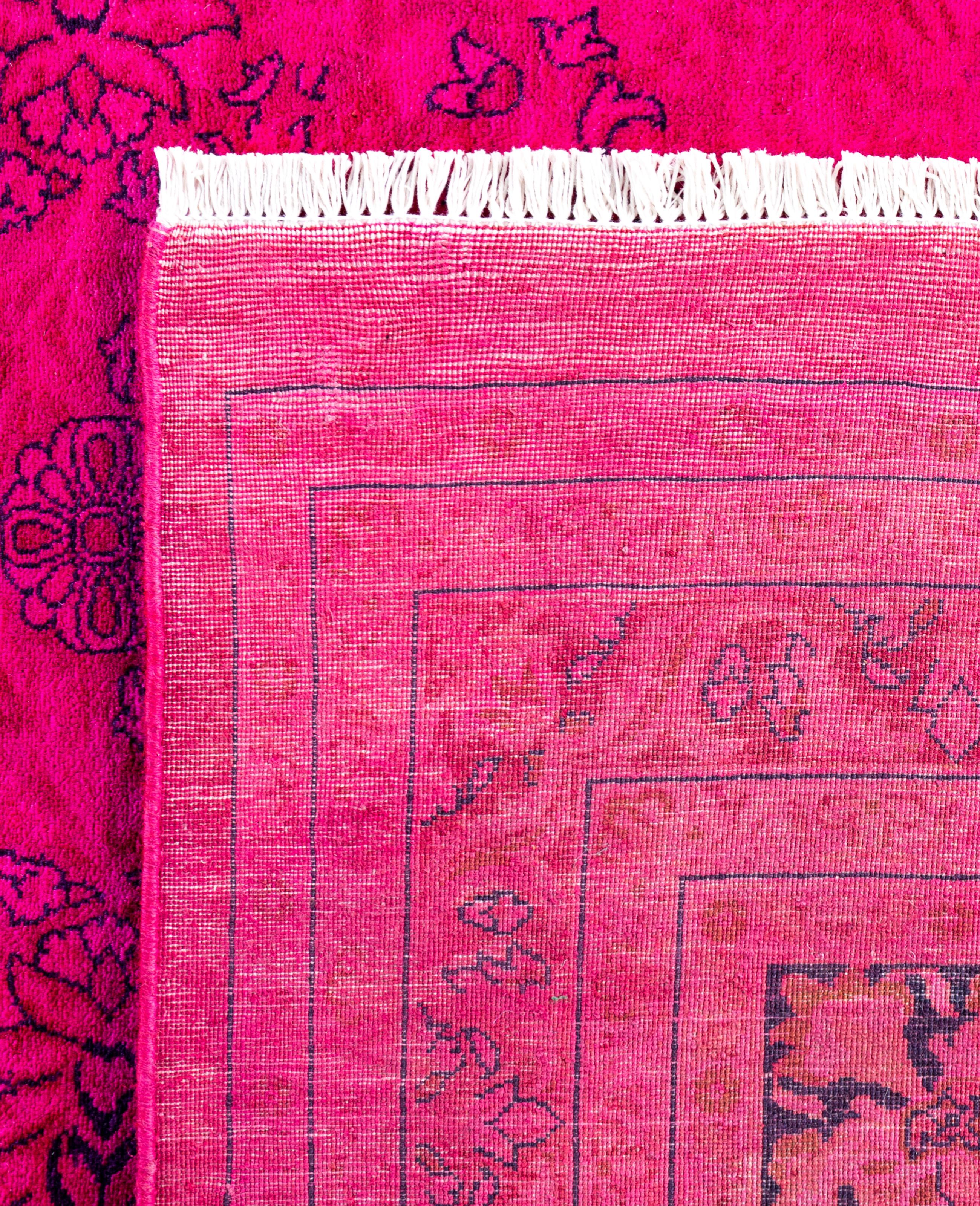 Tappeto Area Rosa in Lana Overdyed One of a-Kind 9' 5