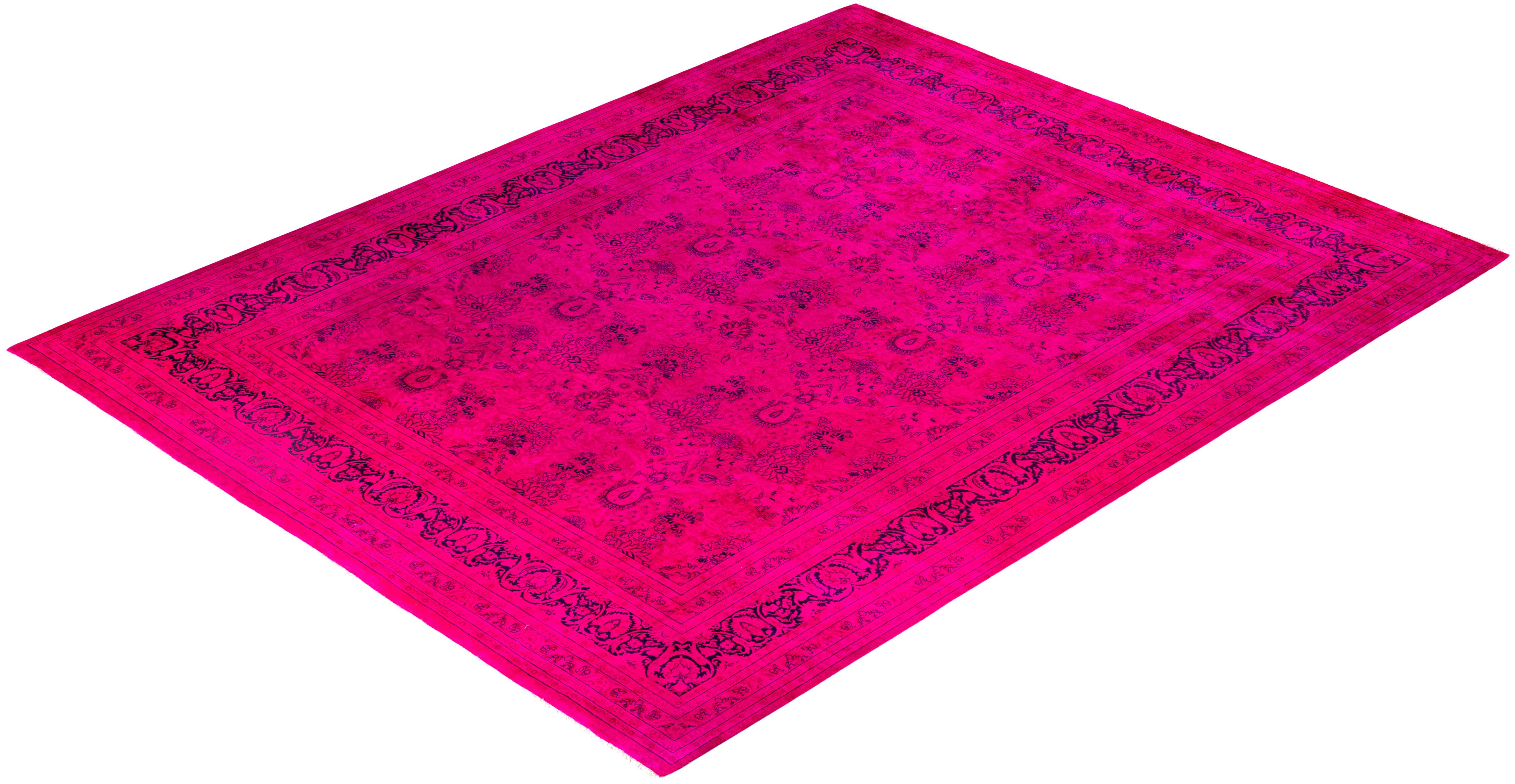 Tappeto Area Rosa in Lana Overdyed One of a-Kind 9' 5