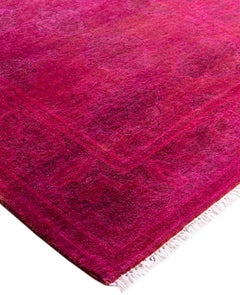 Overdyed One-of-a-Kind Wool Pink Runner 2' 6" x 10' 5"