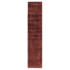 Runner rosa in lana tinta unita 2' 6" x 11' 10"