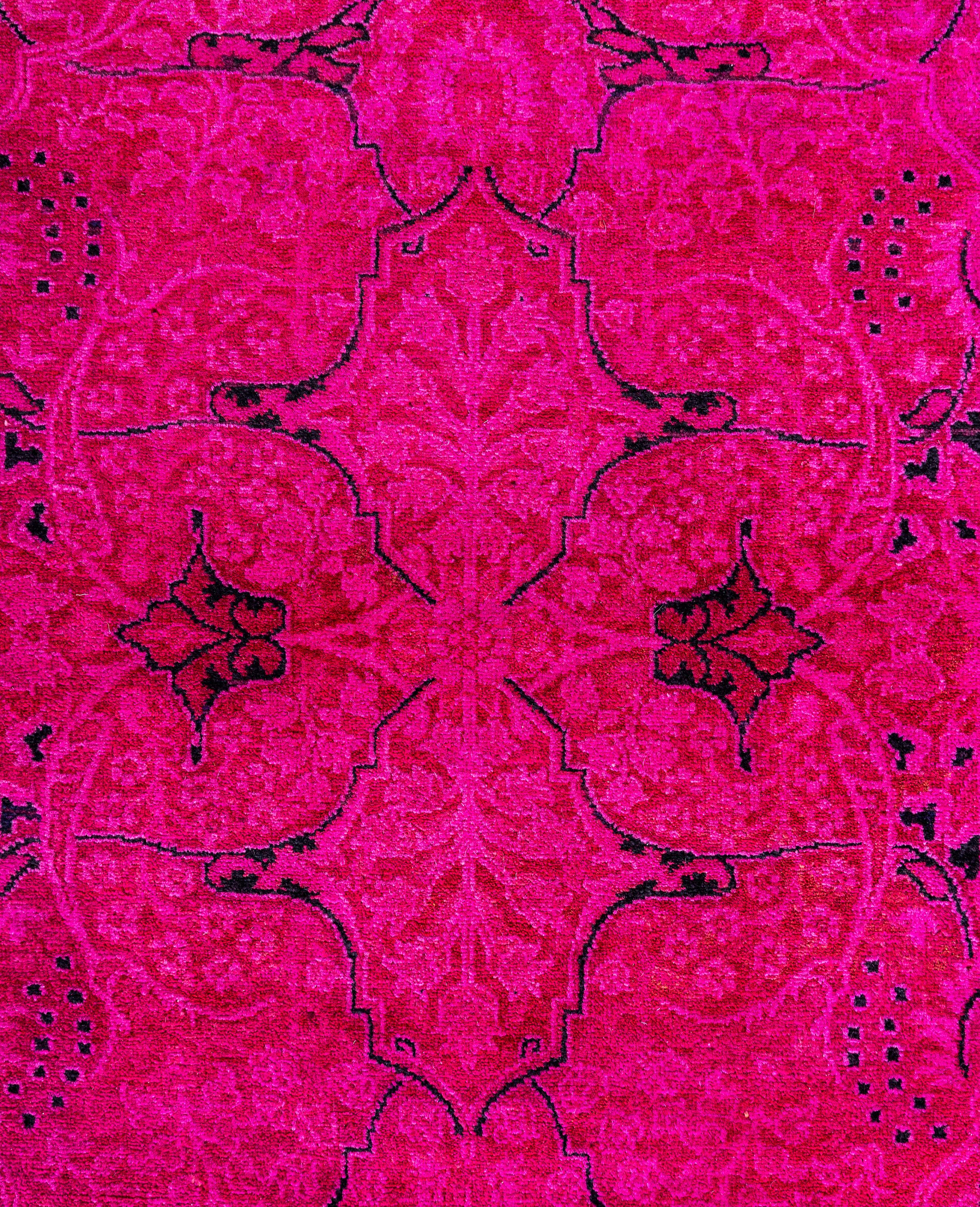 Pakistani Overdyed One-of-a-Kind Wool Pink Runner 2' 6