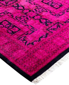 Overdyed One-of-a-Kind Wool Pink Runner 2' 7" x 17' 6"