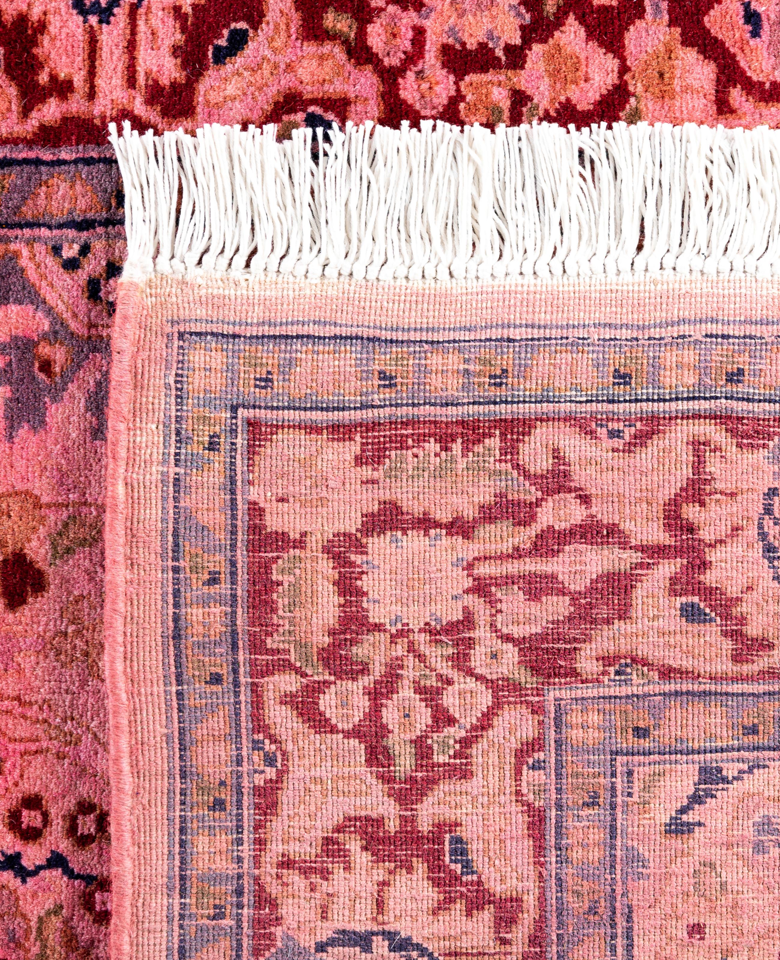 Overdyed One-of-a-Kind Wool Pink Runner 2' 7