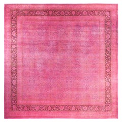 Overdyed One-of-a-Kind Wool Pink Square Area Rug 12' 4" x 12' 6"