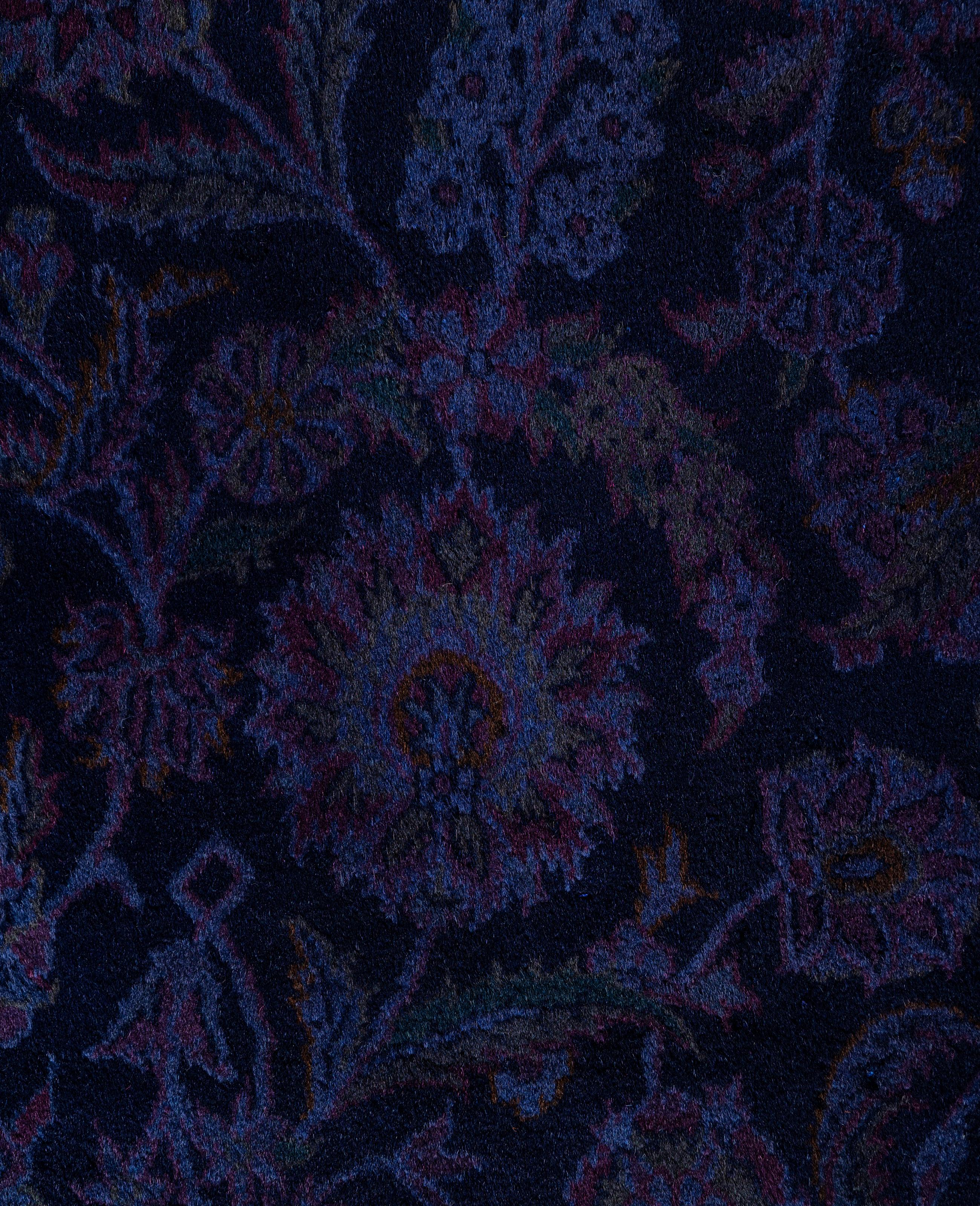 Pakistani Overdyed One-of-a-Kind Wool Purple Area Rug 10' 0