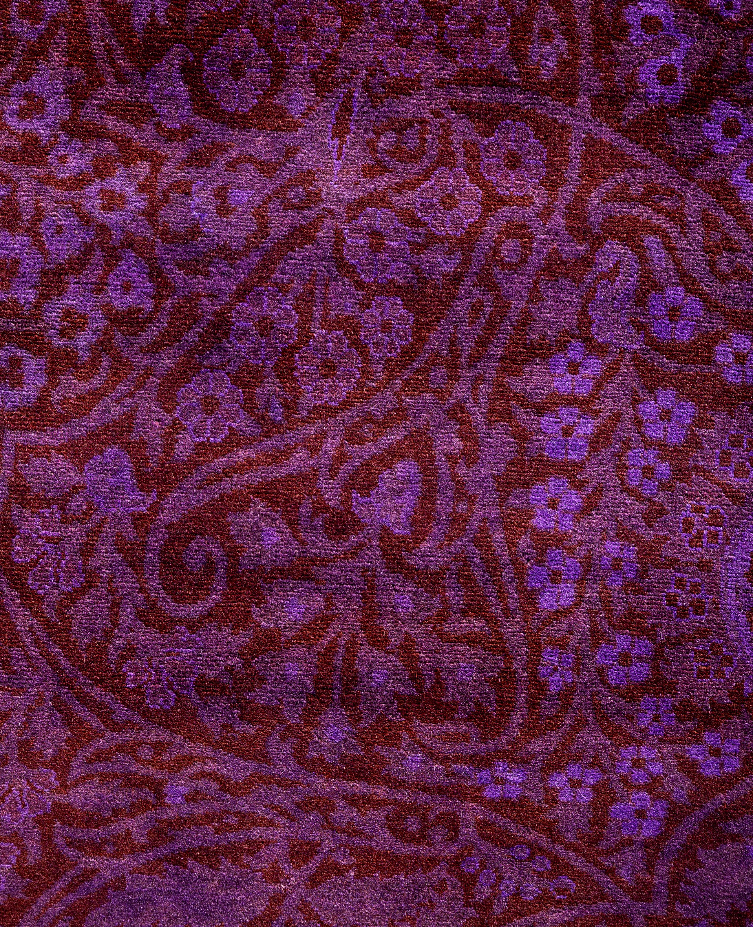Pakistano Tappeto per l'area viola in lana Overdyed one-of-a-Kind 10' 2