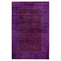 Tappeto per l'area viola in lana Overdyed one-of-a-Kind 10' 2" x 15' 8"
