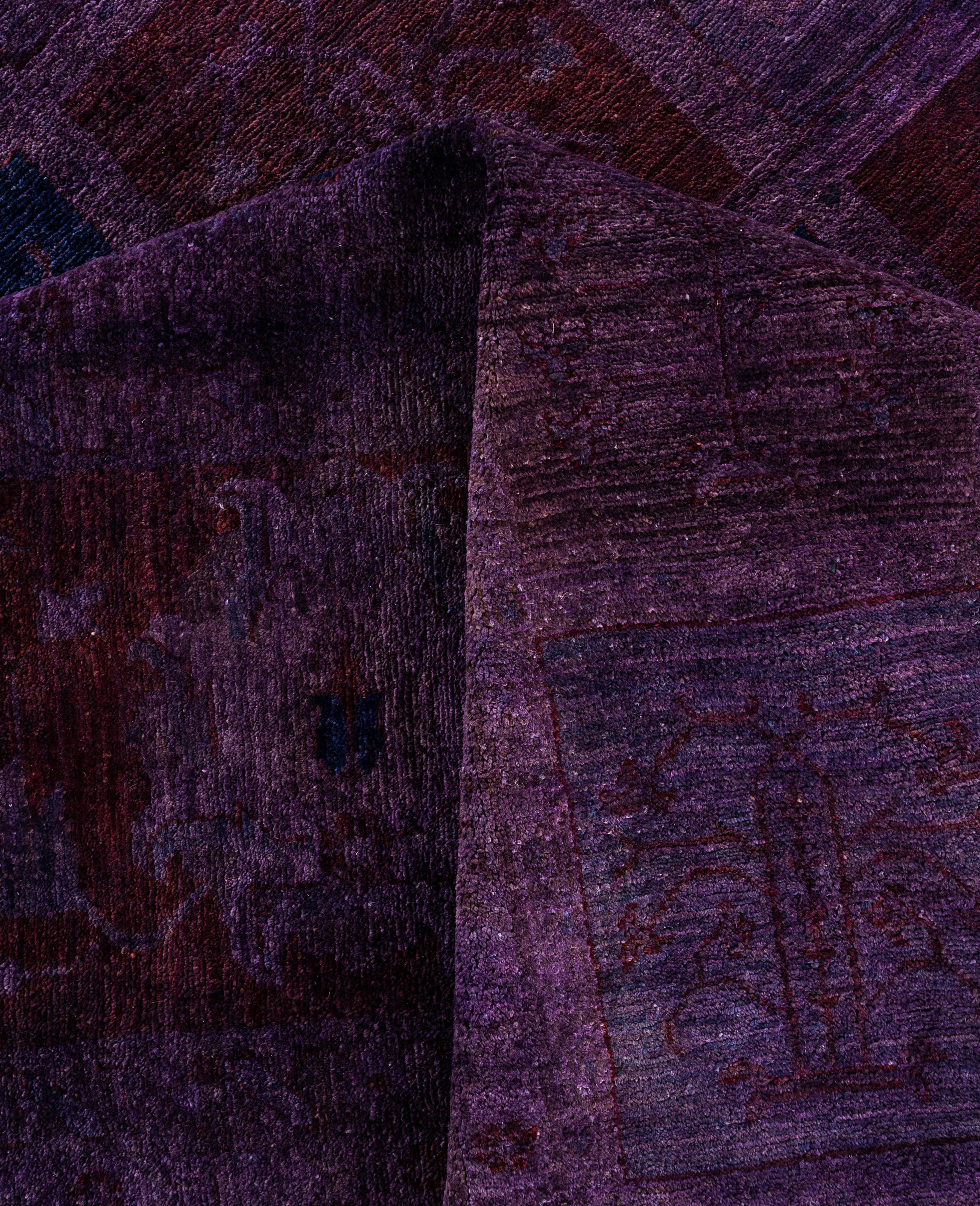 Lana Tappeto per l'area viola in lana Overdyed One of a-Kind 12' 0