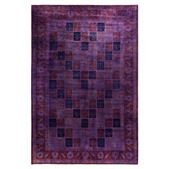 Tappeto per l'area viola in lana Overdyed One of a-Kind 12' 0" x 17' 5"