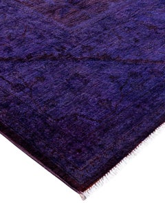 Overdyed One-of-a-Kind Wool Purple Area Rug 12' 0" x 17' 9"