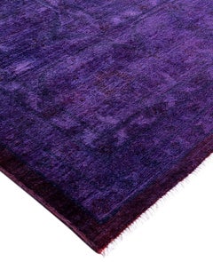 Alfombra de lana Overdyed Única en su género Púrpura 12' 2" x 15' 1"