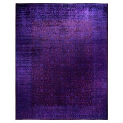 Overdyed One-of-a-Kind Wolle lila Bereich Teppich 12' 2" x 15' 1"