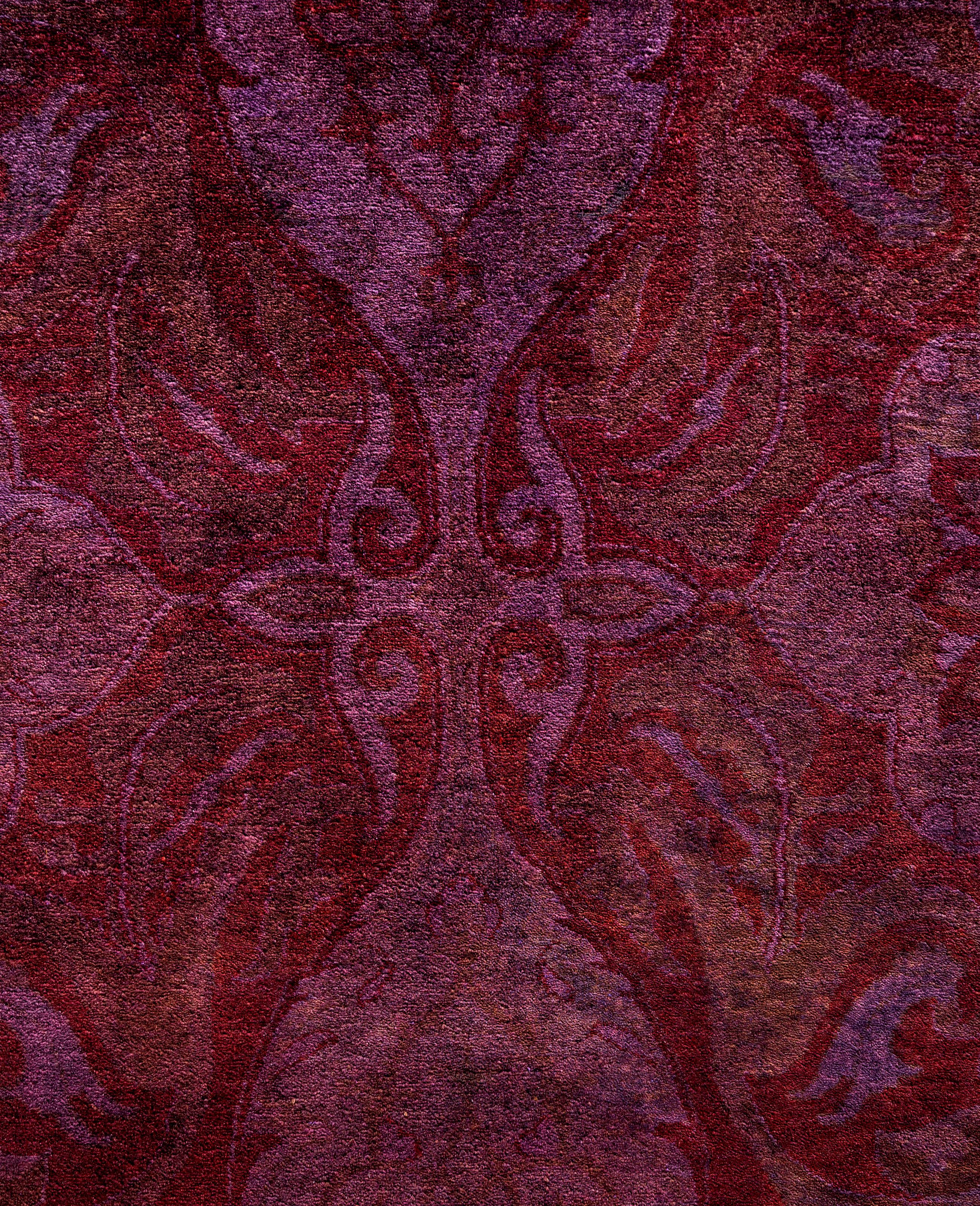 Alfombra de lana Overdyed Única en su género Púrpura 12' 2