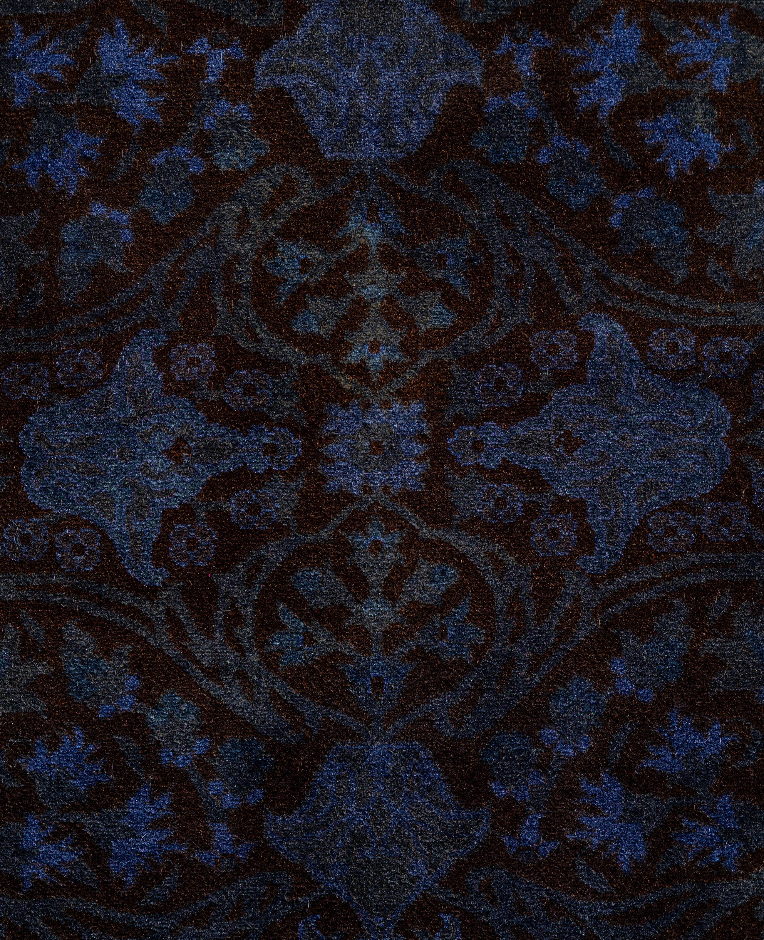 Pakistano Tappeto per l'area viola in lana Overdyed One of a-Kind 3' 2