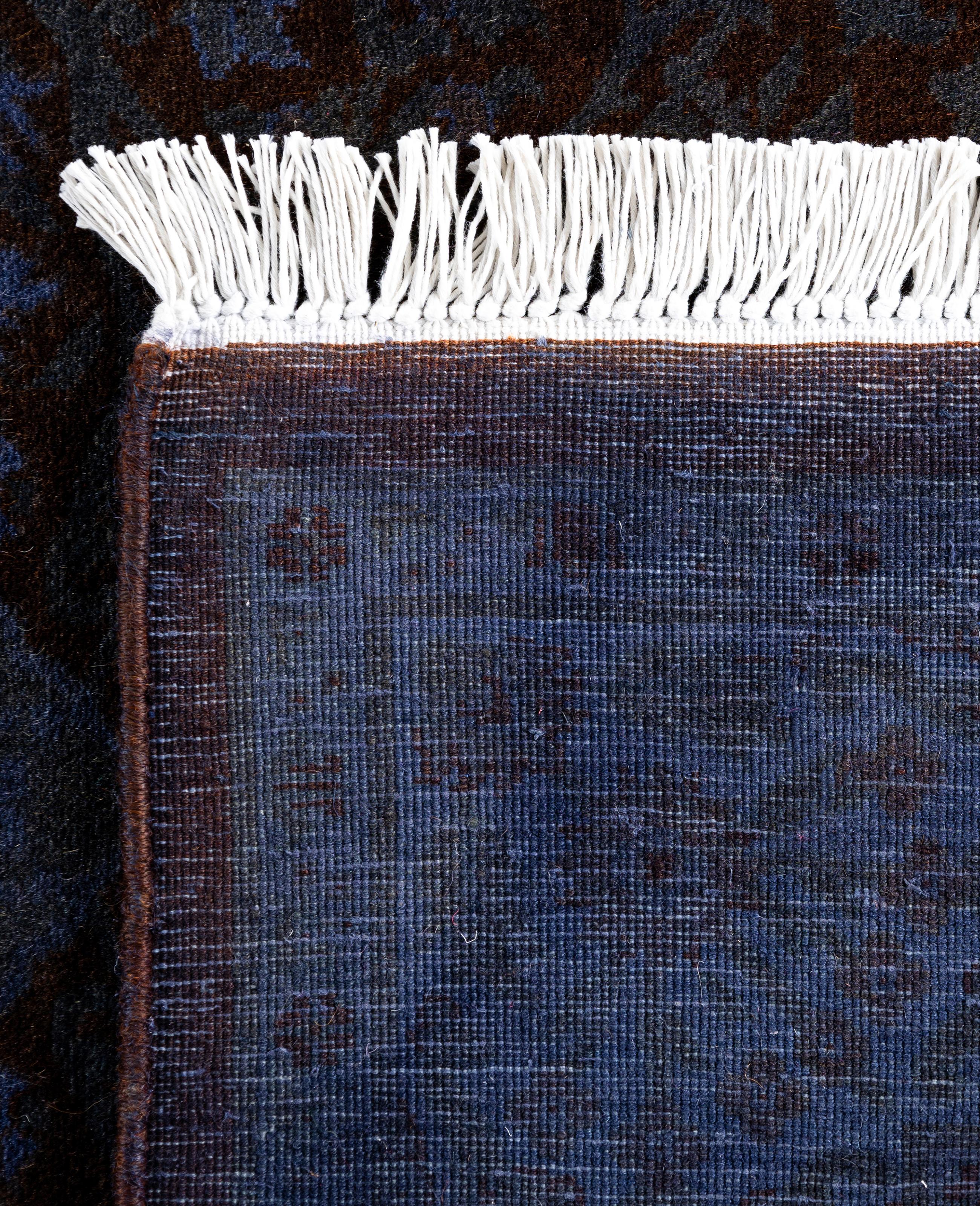Tappeto per l'area viola in lana Overdyed One of a-Kind 3' 2