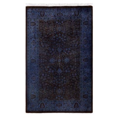 Tappeto per l'area viola in lana Overdyed One of a-Kind 3' 2" x 5' 1"