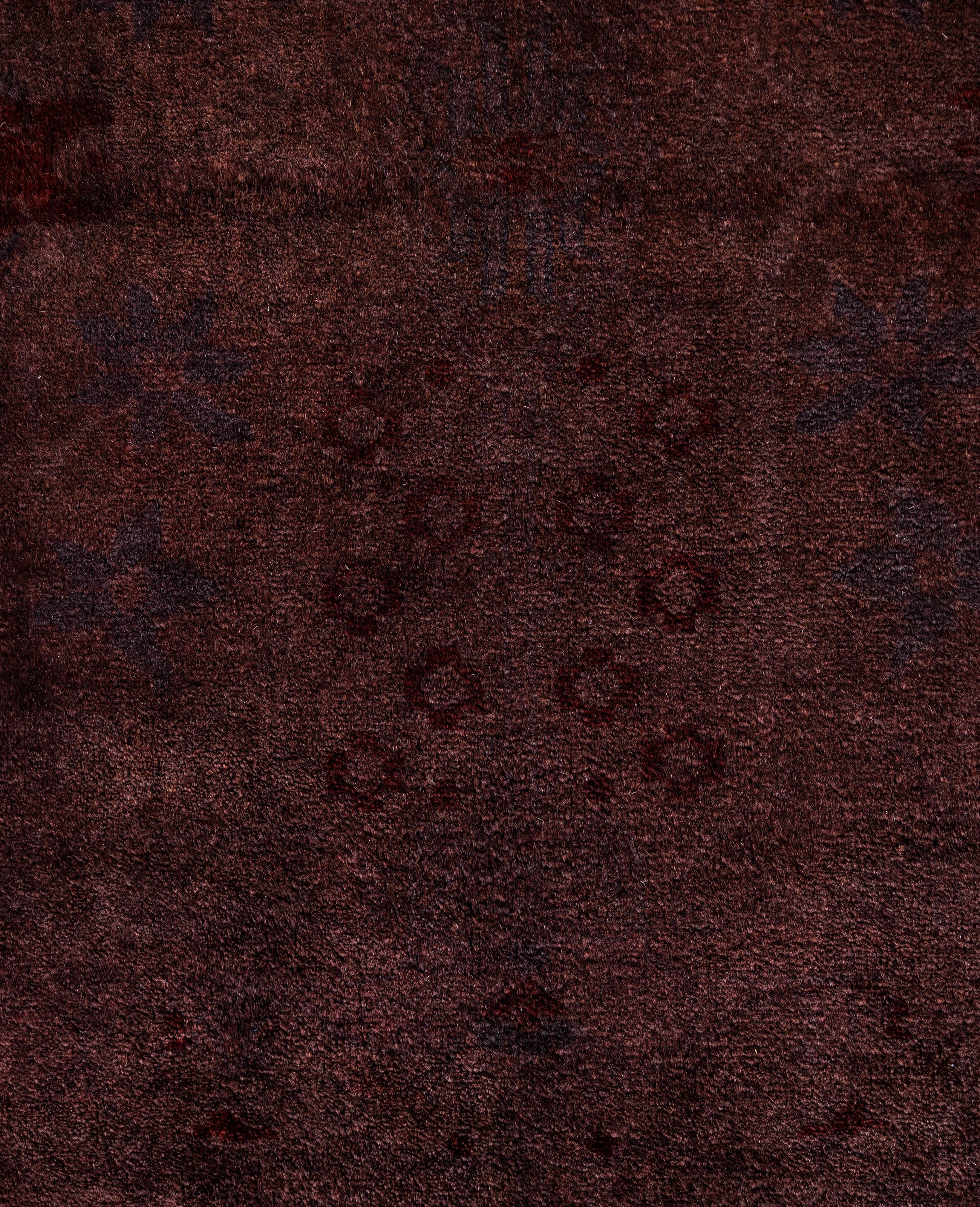 Alfombra de lana Overdyed Única en su género Morada 4' 2