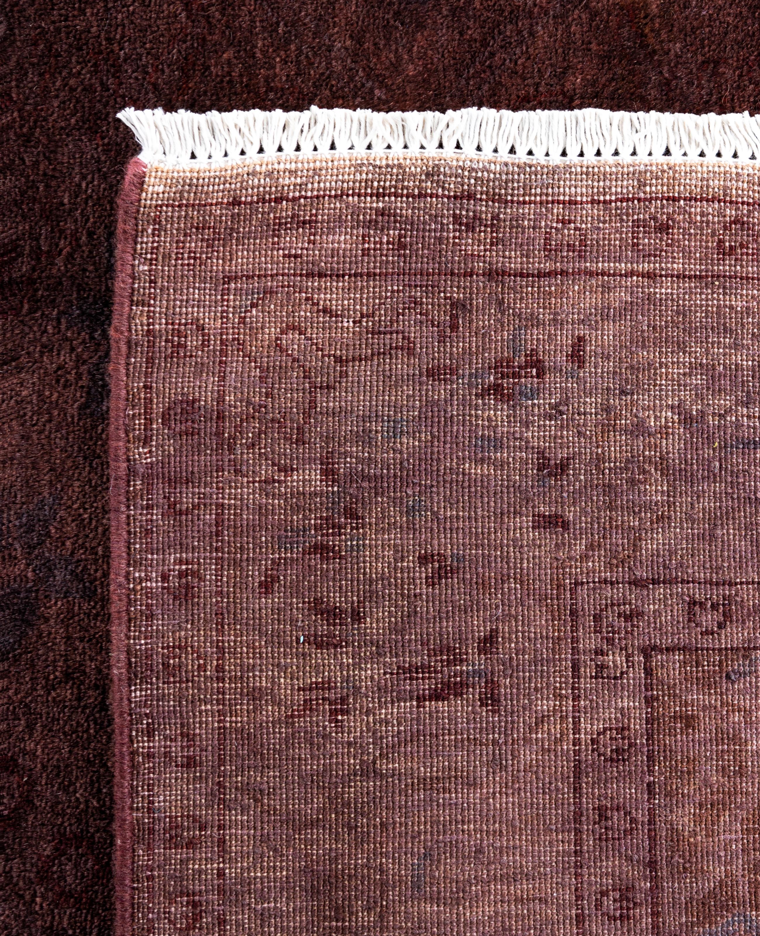 Alfombra de lana Overdyed Única en su género Morada 4' 2