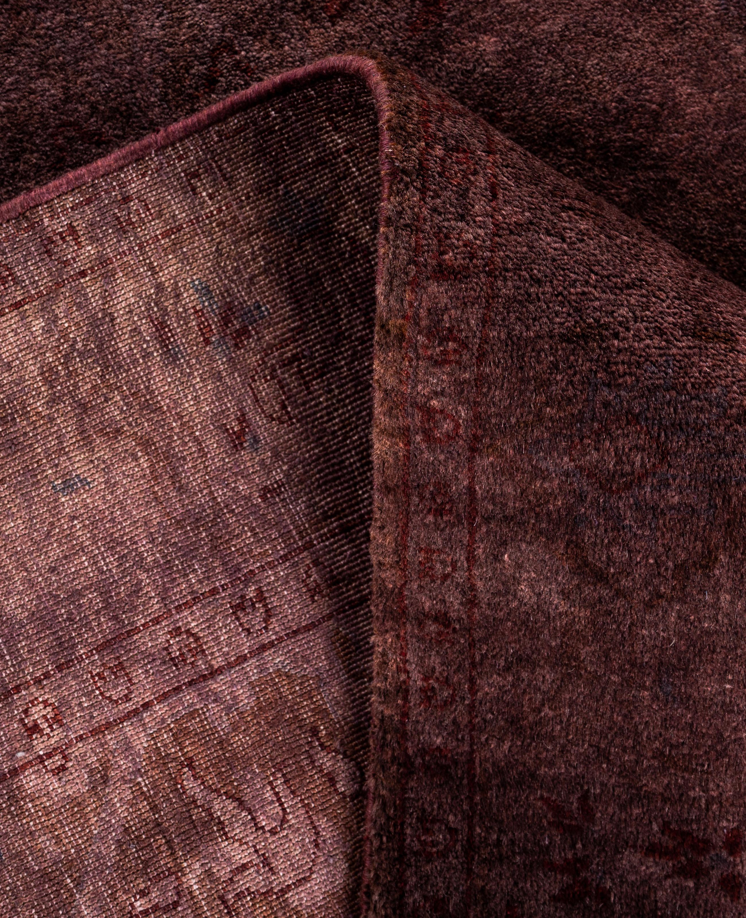 Alfombra de lana Overdyed Única en su género Morada 4' 2