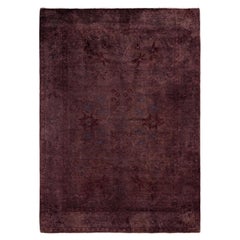 Alfombra de lana Overdyed Única en su género Morada 4' 2" x 5' 9"