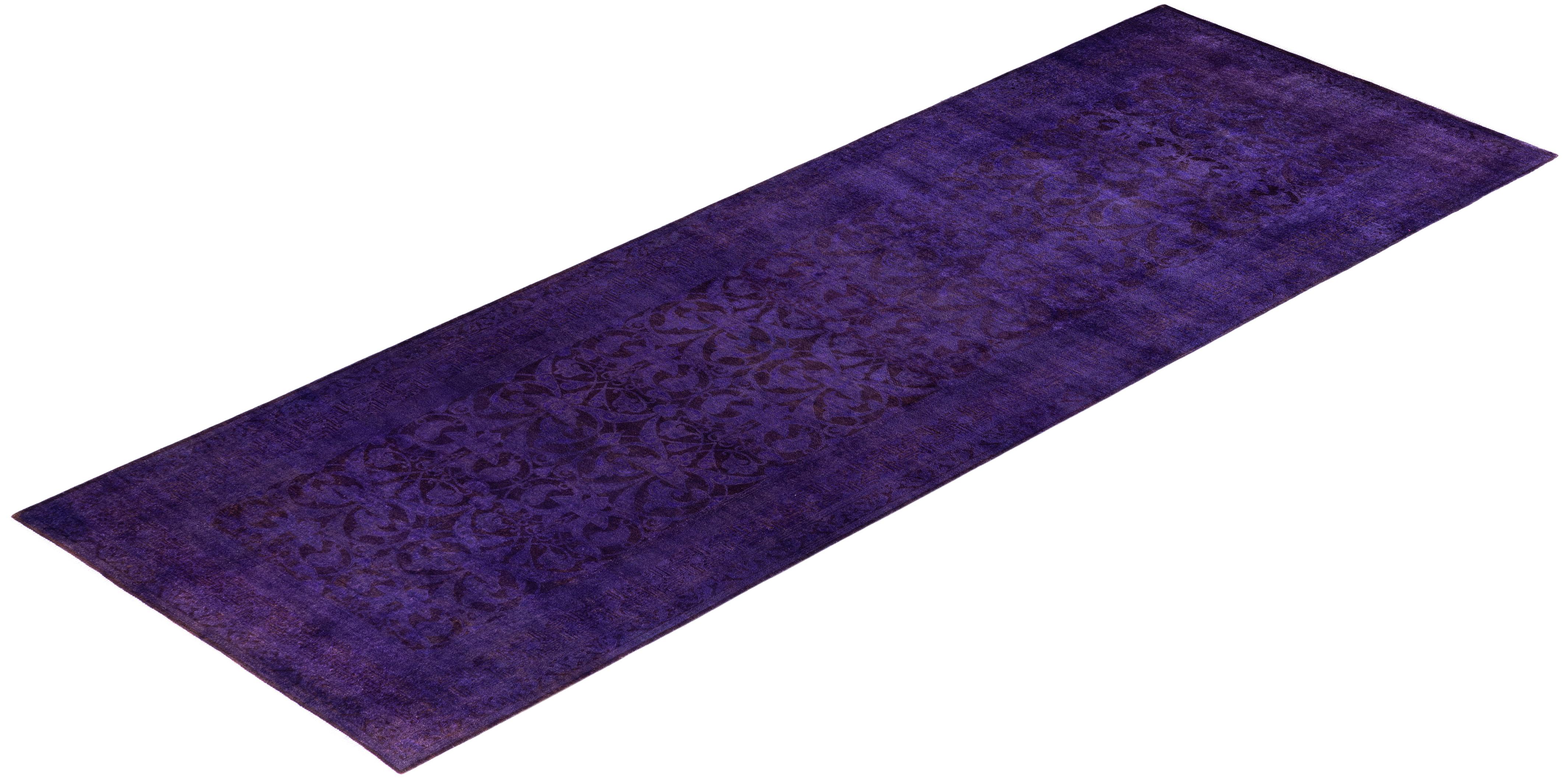 Alfombra de lana Overdyed Única en su género Morada 4' 3