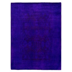 Alfombra de lana Overdyed Única en su género Morado 4' 3" x 5' 7"