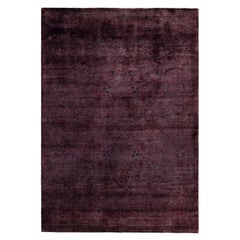 Alfombra de lana Overdyed Única en su género Púrpura 4' 8" x 6' 9"