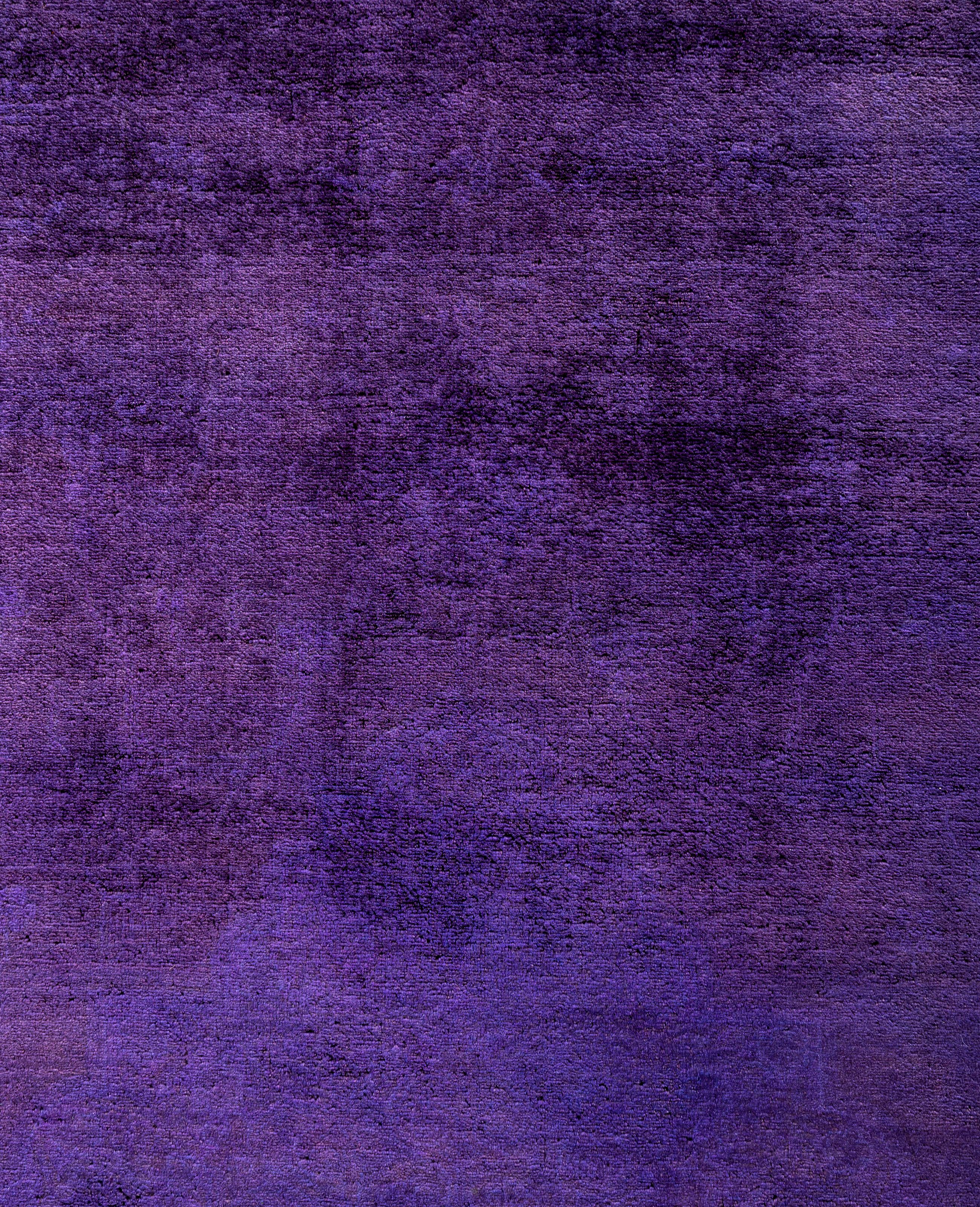 Alfombra de lana Overdyed Única Morada 5' 1