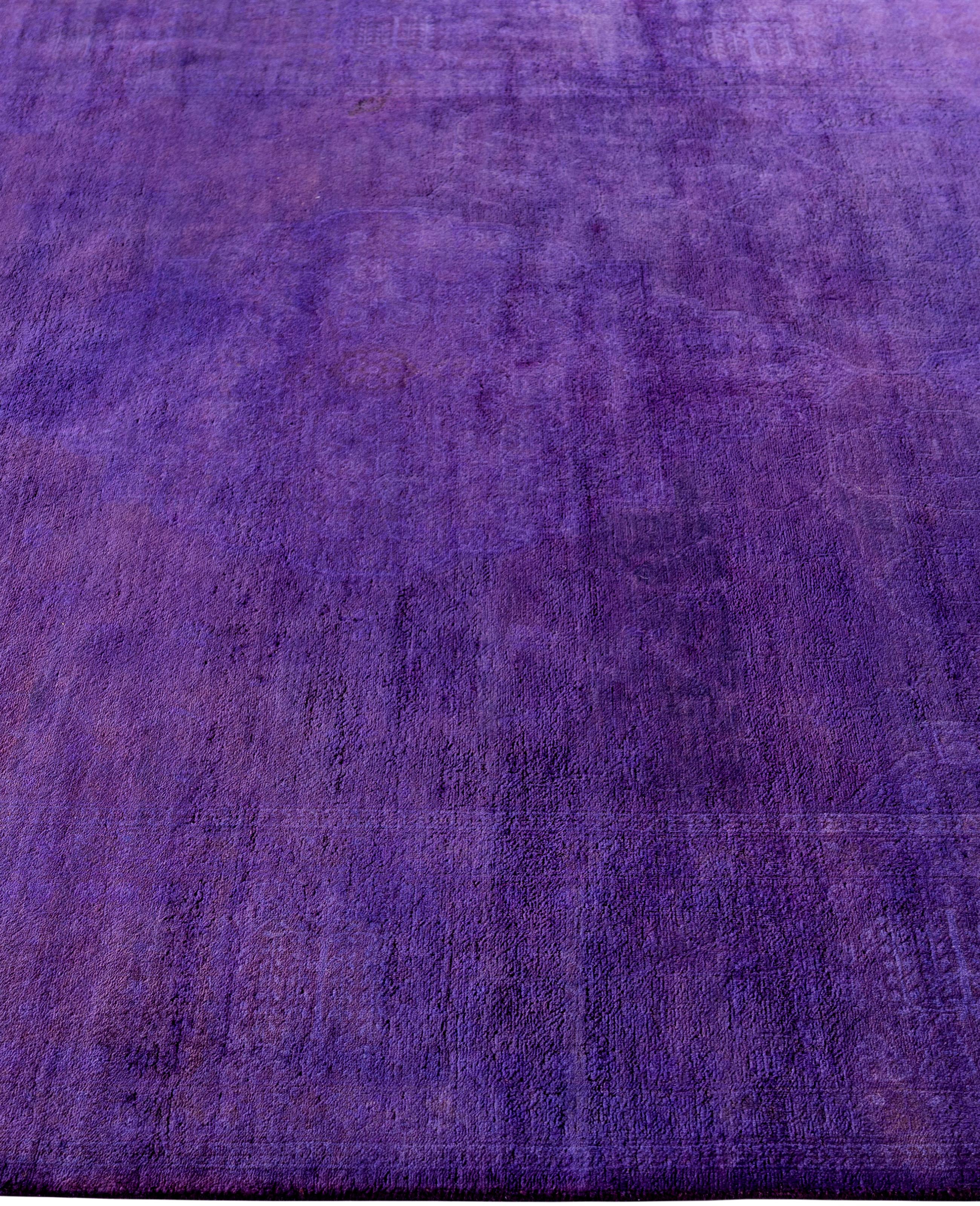 Alfombra de lana Overdyed Única Morada 5' 1