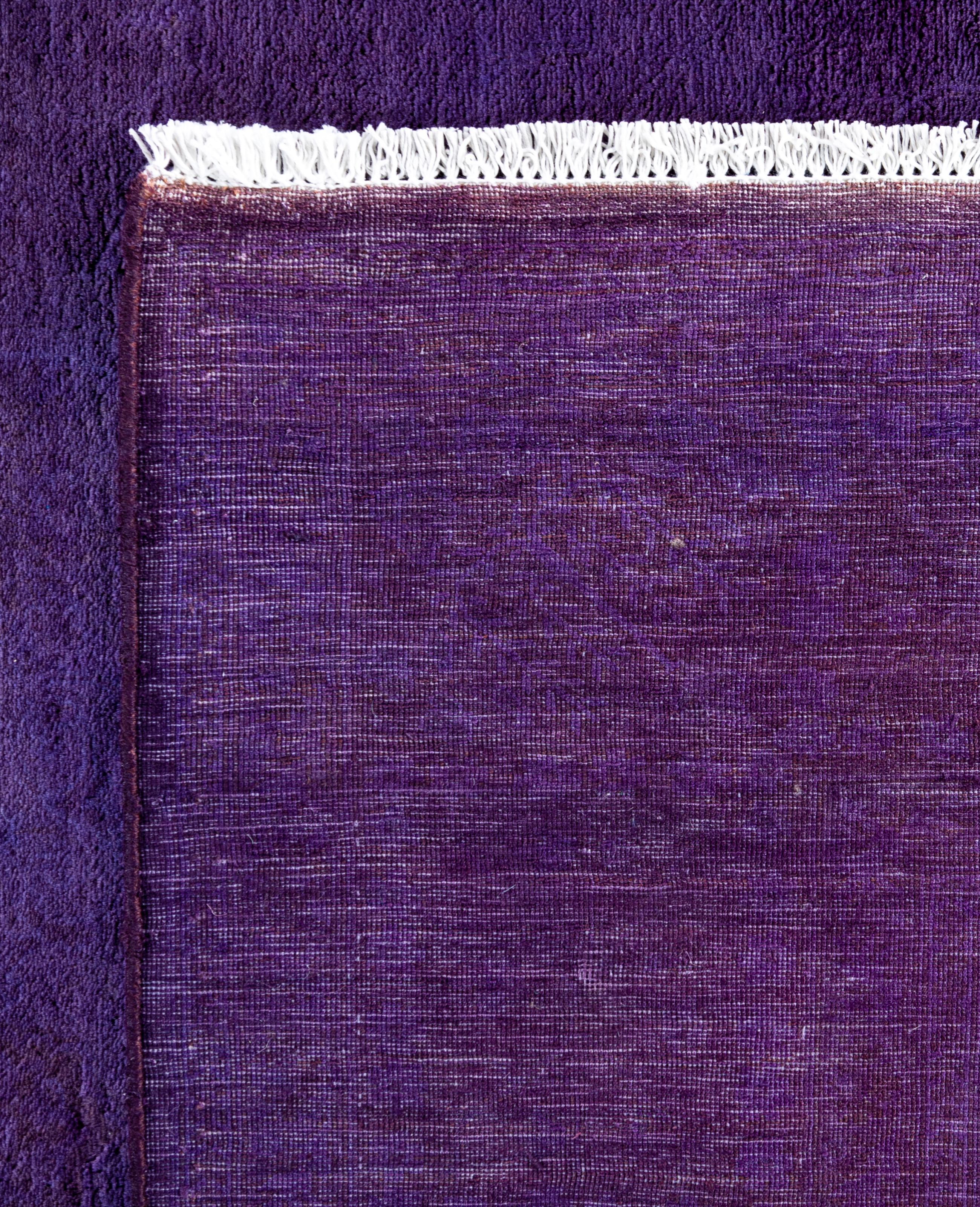 Alfombra de lana Overdyed Única Morada 5' 1