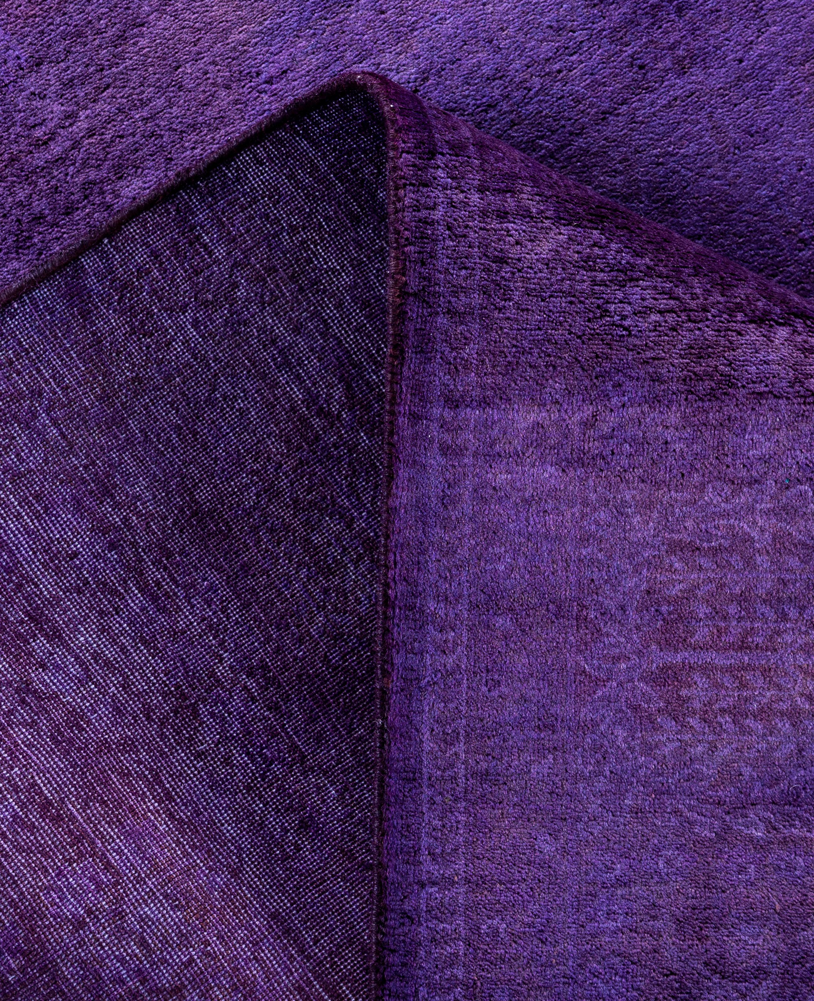 Alfombra de lana Overdyed Única Morada 5' 1