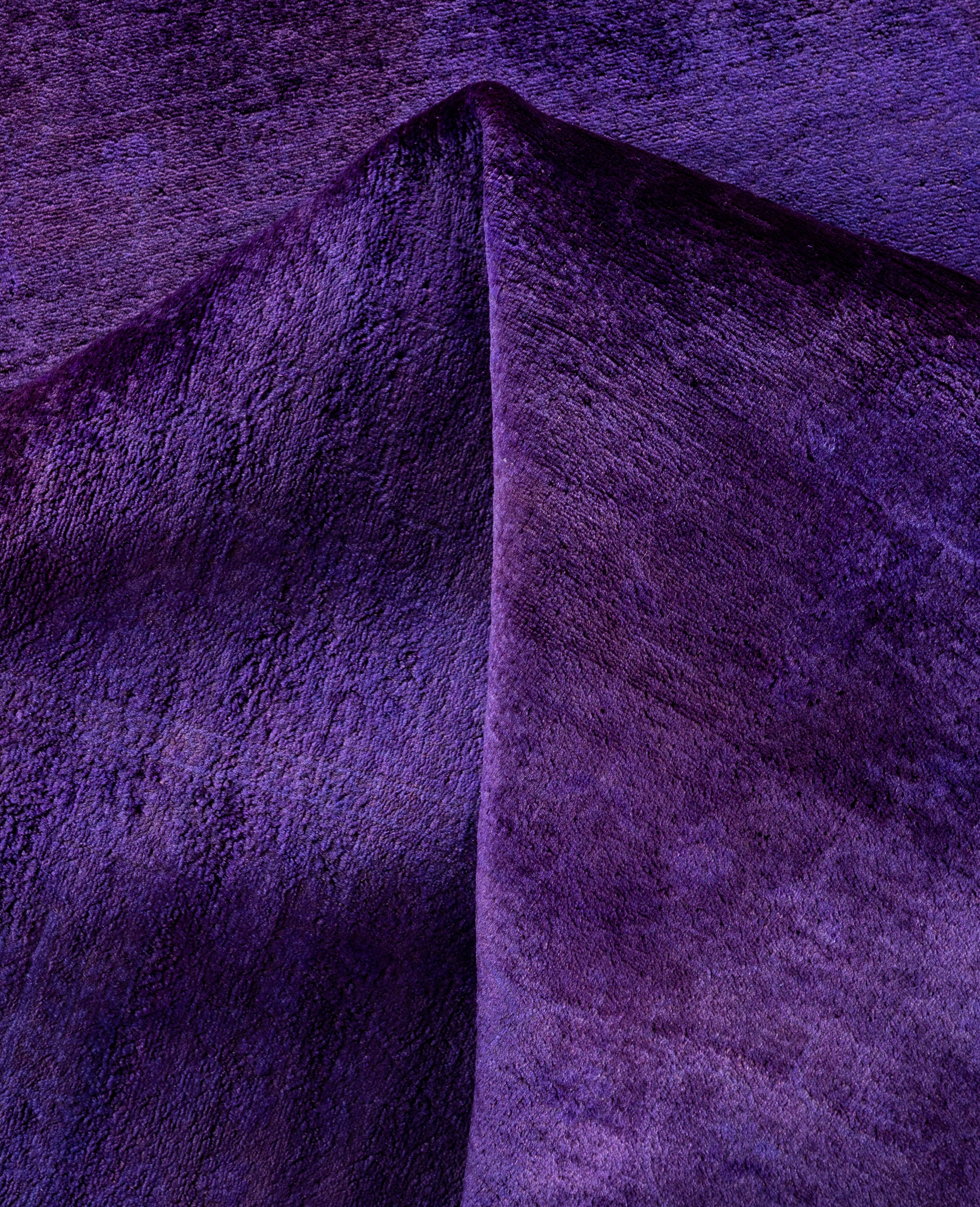 Alfombra de lana Overdyed Única Morada 5' 1