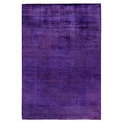 Alfombra de lana Overdyed Única Morada 5' 1" x 7' 7"